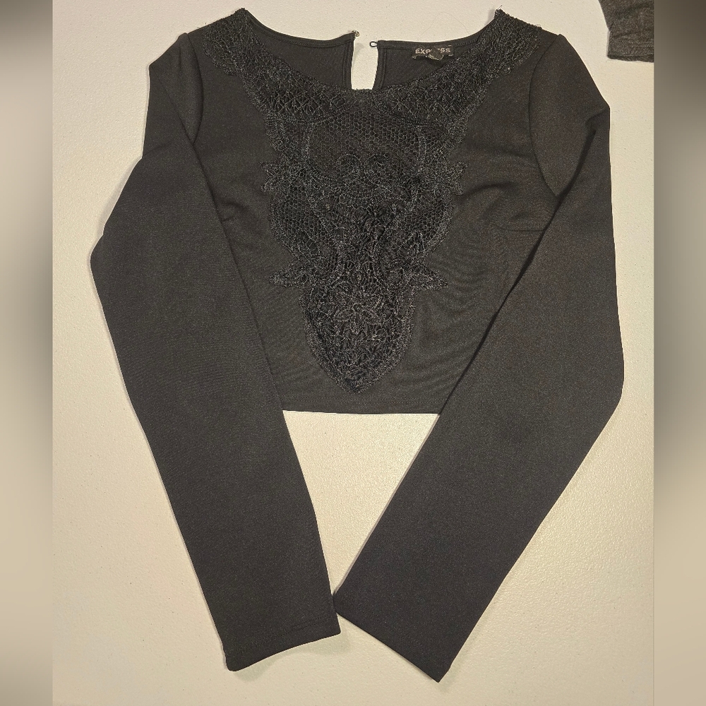 Express black crop top